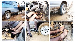EXCLUSIVE PREMIERE: Toyota mini bus in a terrible mud stuck