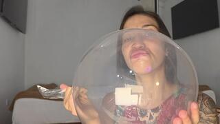 Inflating a balloon and playing with it