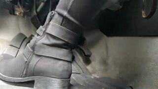 Candid Winter Boot Freeway Driving & Flooring