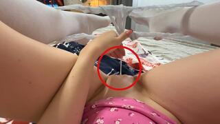 POV Female masturbating wet pussy and orgasm close up solo girl