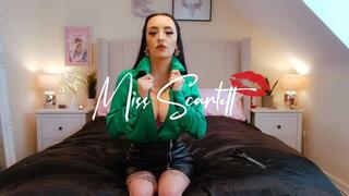Scarlett's EMERALD satin blouse snip & rip (destruction)