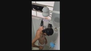 Skinny annoying guy taking a bath