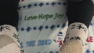 Winter Fuzzy Sock Fetish Cum Shot Plus Doggy Style!