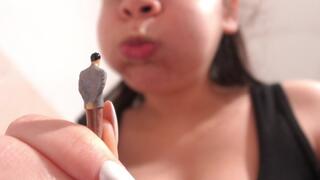 My Giantess Stepsister blows her stinky mouth breath on tiny stepbrother and then takes it in her stinky mouth