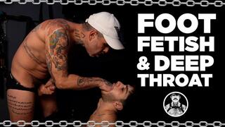 FOOT FETISH AND DEEP THROAT - FEET - FOOT SMELLING - MALE DOMINATION - DOMINATION - TATTOOED MAN
