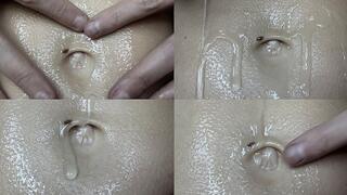 Belly fetish navel bellybutton worship JOI with dirty talk and oil lotion
