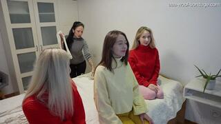 THREE GIRLS IN TIGHTS IN A ROW