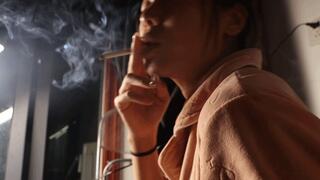 4K Asian Martina smoking enjoyment