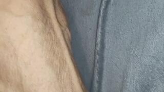 Tempest in red flats on bed