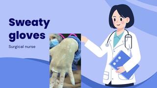 surgical nurse sweaty gloves