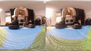 3D VR180 LINGLING thick-soled black sandals crush