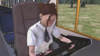 School Bus Cranking Template - Sara in a School Uniform and Mary Jane Flats 1080p