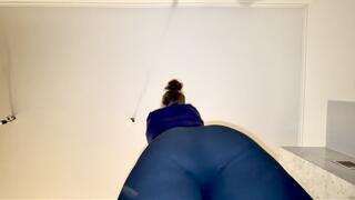 Giantess sits down on you because she caught you staring! And tells you off in German!