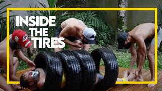 Inside The Tires (1080p) Gay Bondage - Gay Domination - Tape Bondage - Foot Fetish - Tickling - BDSM