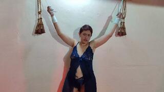 She is excited by the tickling in the middle of her legs when she is tied (4)