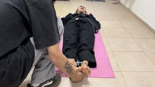 LATINA ROBBER GETS TICKLED - SOCKS AND STINKY FEET