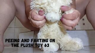 Peeing and farting on the plush toy 63