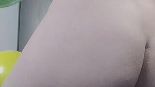 Playing with my beautiful balloons.