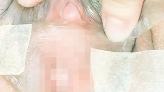 We pierced her clitoris with a needle and finally played with her clitoris with a sucking toy.