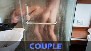 Foggy Glass Passion with Hot Couple Fucking in the Shower (4K, 30 FPS)