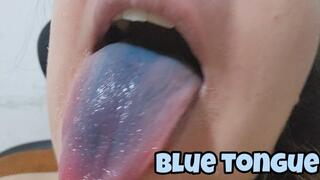 Playing With My Bright Blue Tongue – Showing & Moving It Close-Up