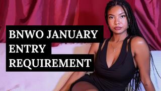 BNWO - January Entry Requirement