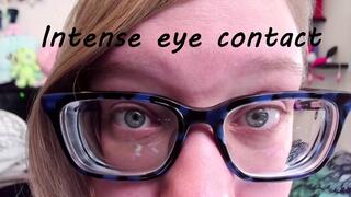 Intense eye contact with glasses