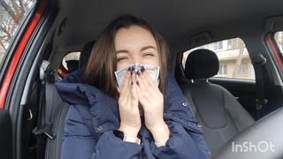 Damn runny nose, it's good to have a couple hundred bucks to wipe your nose