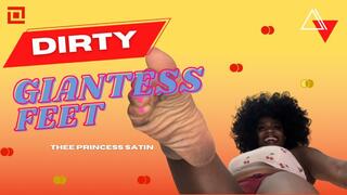 Giantess Dirty Feet | Humiliation Foot Fetish Worship Wrinkled Soles Toes Size 9 Bratty Ebony Domme Black Goddess
