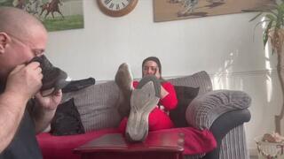 Miss Sofia Rose Sniffing My Smelly Socks And Gym Shoes