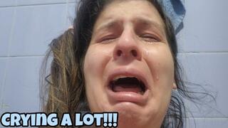 Real Emotional Crying Breakdown – Tears Streaming in Total Female Despair and nose blowing