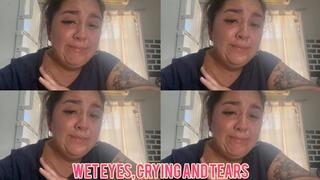 Wet eyes, tears and crying