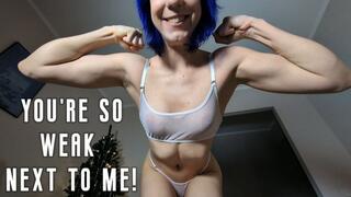 You're so weak next to me: giantess muscle worship