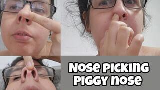 Nose Picking & Piggy Nose Play – Digging Deep Then Pushing Up My Nose Close-Up