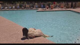 Poolside Princess Takes a Dip!