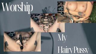 Worship my hairy, breedable pussy while I cum