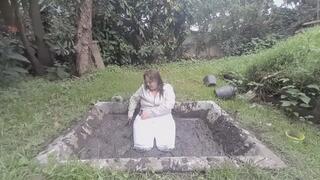 White Jeans and Shirt Ruined in the Mud