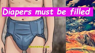 Diapers must be filled