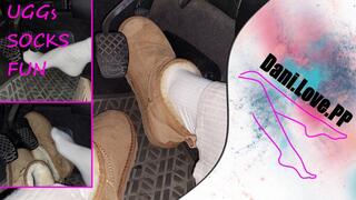 joyriding the old car in Uggs and socks | pedal pumping