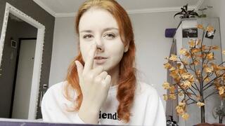 Cleaning my nose with toilet paper!