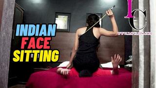 Full Weight Face Sitting On Bed In Sexy Black Stockings