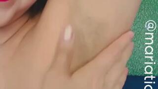 brushing and exfoliating armpits