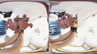 The 3DVR180 ERER POV with the big stinky foot crushed and humiliated the dwarf