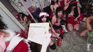 4K Ziva Fey 8 Girl Christmas Wedgie Brawl