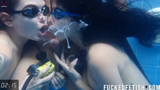 4K Naked mouth cumshot threesome scuba Reverse cowgirl Helen Star Yessica bunny 744