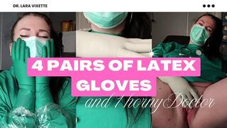 Dr. Lara Vixette's Extreme 4-Layer Latex Glove Masturbation: Squirt im Gyn-Stuhl!