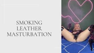 Sexy Leather smoking masturbation