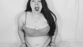 The Goddess Yawns Sensually in Black and White