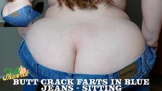 Butt Crack Farts In Blue Jeans - Sitting