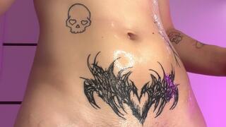 Oiled Up Trans Girl Edges Herself, Teases You and Cums